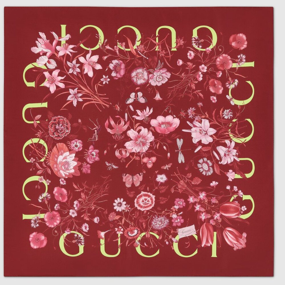 Gucci Flora Silk Twill Carré Scarf – New With Tags + Box ✨ - Picture 2 of 6